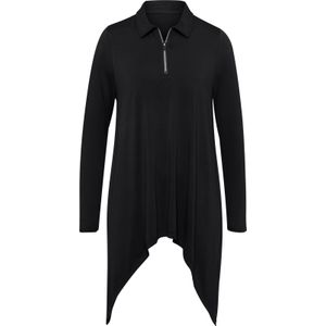 Dames Puntig shirt in zwart
