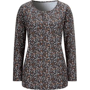 Zwart-Roestrood Gedessineerde Longsleeve - 100% Katoen