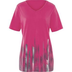 Longshirt - Fuchsia - Gedessineerd - 65% Polyester, 35% Katoen
