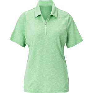 Poloshirt - Lindegroen Mêlee - Katoen/Polyester/Viscose - Ritssluiting - Polokraag