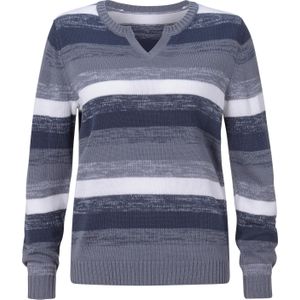 Dames Pullover met lange mouwen in rookblauw gedessineerd