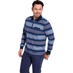 Heren Poloshirt in marine/jeansblauw gestreept