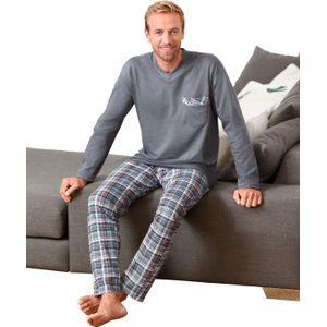 Grijs Geruite Pyjama - Lange Mouwen - 100% Katoen