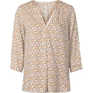Dames Comfortabele blouse in ecru/sesam bedrukt