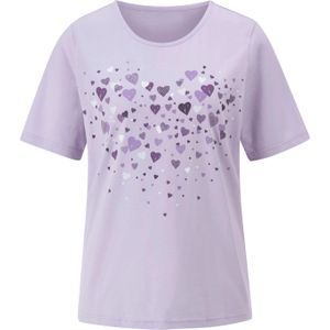 Dames Shirt met korte mouwen in lila/wit