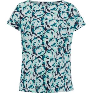 Dames Comfortabele blouse in marine/blauwgroen bedrukt