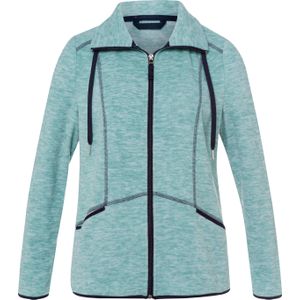 Dames fleecejack in salie gemêleerd