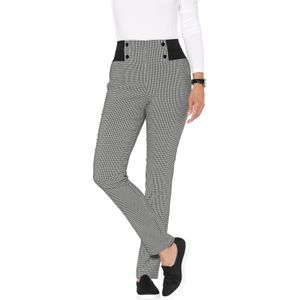 Dames - Comfortbroek - Zwart/Wit Geprint - Superelastisch - Pied-de-Poule-patroon