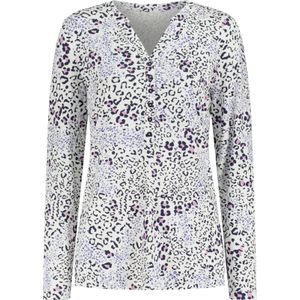 Blouse - Ecru/Marine Gedessineerd - 95% Viscose, 5% Elastaan