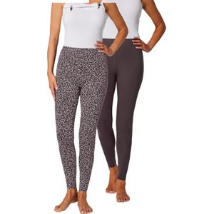 Leggings - Taupe - Katoen - Elastische Band