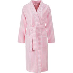 Dames Badjas in lichtroze/wit gestreept