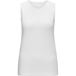 Blousetops - Wit - 95% Katoen 5% Elastaan - Mouwloos Ronde Hals