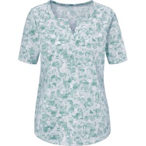 Dames Shirt met korte mouwen in kalkmint/mint bedrukt