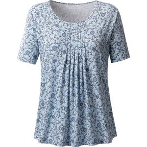 Dames Shirt met print in lichtblauw/jeansblauw bedrukt