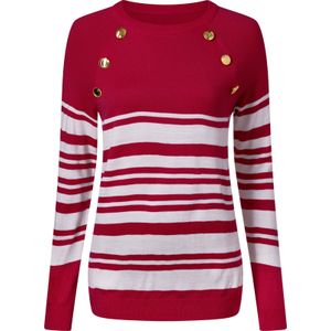 Gestreepte Zwart/Beige Trui met Wijde Mouwen Gestreepte Zwart/Beige Trui met Wijde Mouwen