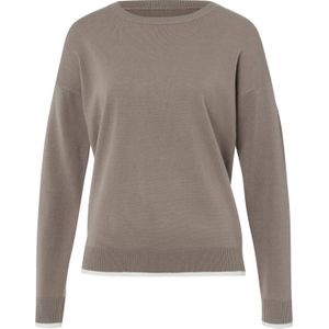 Dames Pullover met lange mouwen in taupe/ecru