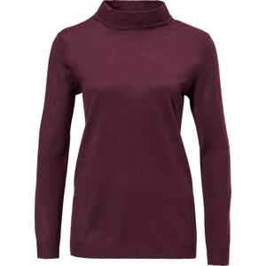 Dames Trui met opstaande kraag in bessenrood