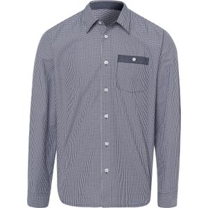 Heren Geruit overhemd in marine/wit geruit