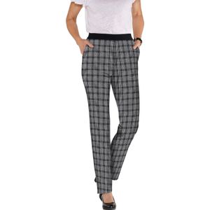 Dames comfortbroek in zwart/wit geruit