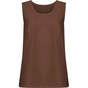Blousetops - Chocobruin - 100% Polyester - Mouwloos