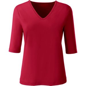 Dames Shirt met v-hals in rood