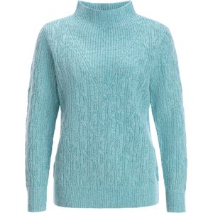 Dames Pullover met lange mouwen in oceaan gemêleerd