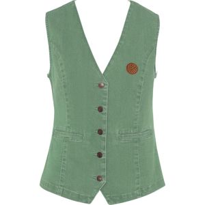 Dames Jeansgilet in eucalyptus