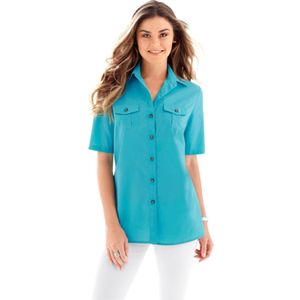 Dames Overhemdblouse in turquoise