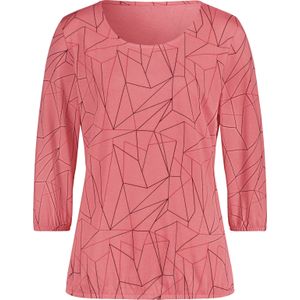 Dames Shirt met 3/4-mouw in flamingo/langoustine bedrukt