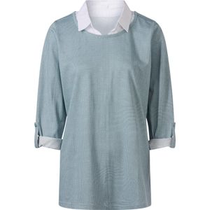 Dames Lang shirt in mint/oceaan bedrukt
