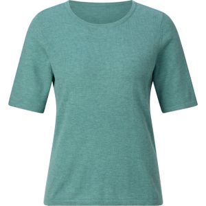 Dames Pullover met korte mouwen in salie gemêleerd