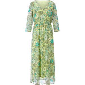 Cocktailjurk - Pistache/Mint - 100% Polyester - Gebloemd