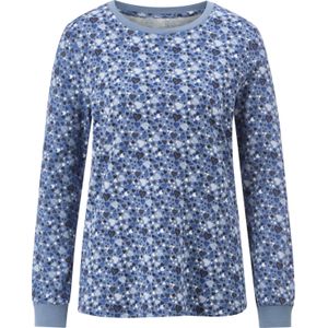 Dames Sweatshirt in duifblauw/koningsblauw bedrukt