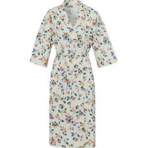 Dames - Ochtendjas - Mint - Met Bloemmotieven - 3/4-mouwen