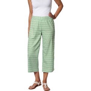 Dames 7/8-broek in ecru/appel bedrukt