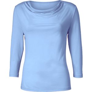Dames Shirt met cascadehals in bleu