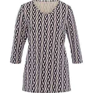 Dames Shirt met 3/4-mouw in beige geprint