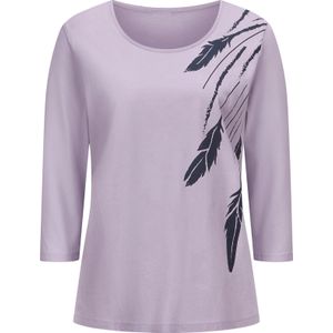 Gedessineerd Longsleeve - Lila - 100% Katoen