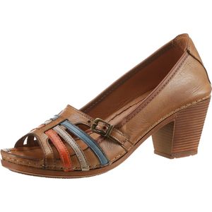 Gemini - Pumps - Cognac - Met Gesp en Elastiek - Hak van 6,5 cm