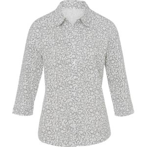 Dames Blouse - Ecru/Grijs - Met Print