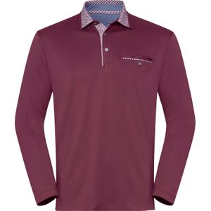 Hajo - Shirt - Bordeaux - Lange Mouwen - Knoopsluiting - Borstzak