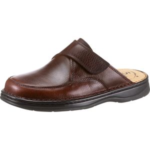 Classic - Pantoffels - Bruin - Klittenbandsluiting - Breed - Gladleer