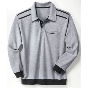 Lichtgrijze Sweater - Polokraag - Lange Mouwen - 50% Katoen, 50% Polyester
