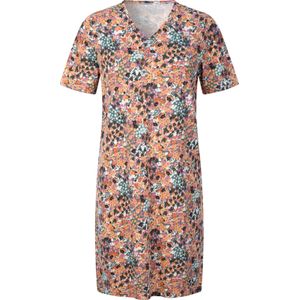 Dames Nachthemd in apricot geprint