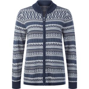 Dames Vest in donkerblauw/ecru gedessineerd