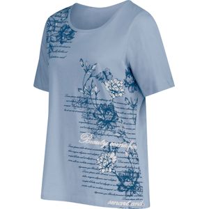 Dames Shirt met korte mouwen in bleu geprint