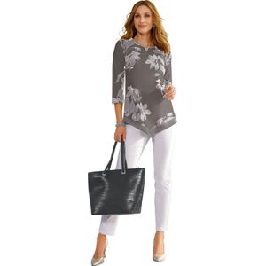 Dames Shirt met print in grafiet gedessineerd