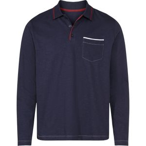 Heren Poloshirt met lange mouwen in marine