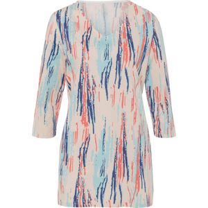 Classic Basics - Longshirt - Royalblauw/Koraal gedessineerd - 3/4 Mouwen