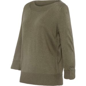 Dames Pullover met 3/4-mouwen in kaki